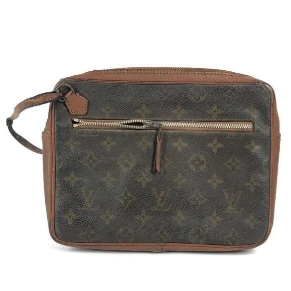 LOUIS VUITTON Monogram Saxophone Clutch bag with strap Brown - Picture 1 of 15